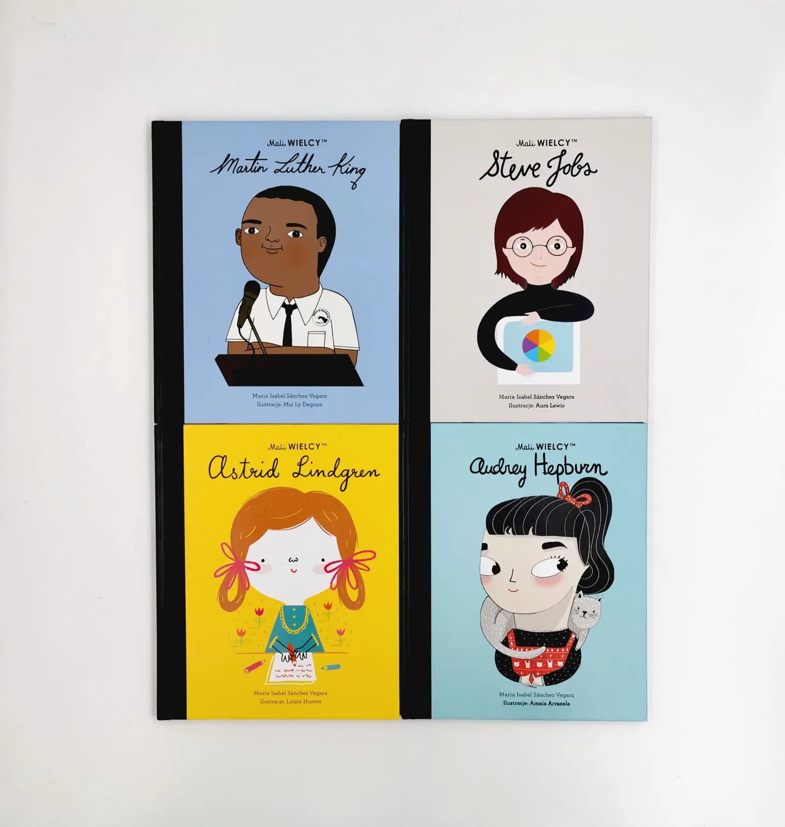 Seria Mali Wielcy. Martin Luther King, Astrid Lindgren, Steve Jobs, Audrey Hepburn