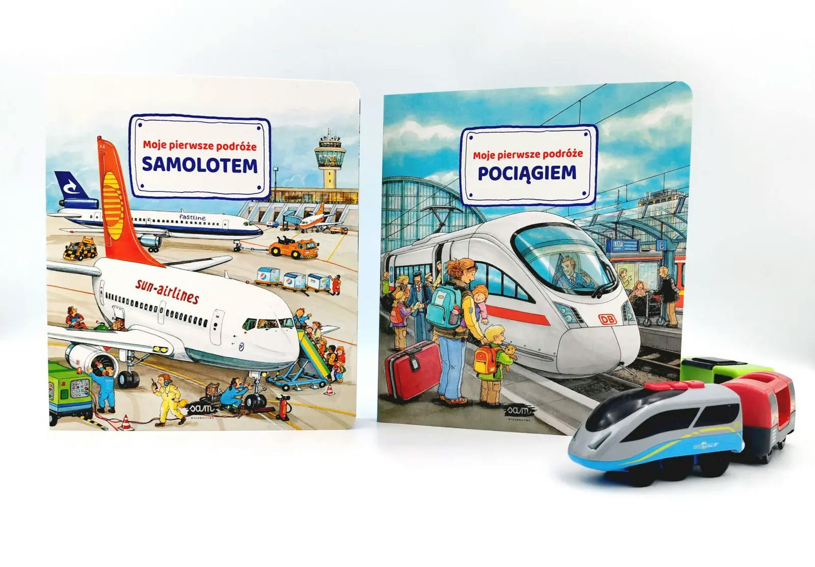 Moje pierwsze podróże pociągiem i samolotem – idealne książki dla małych miłośników pojazdów